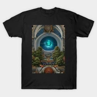 Surrealist painting like digital art of the Monad of creation in the Garden of Eden T-Shirt